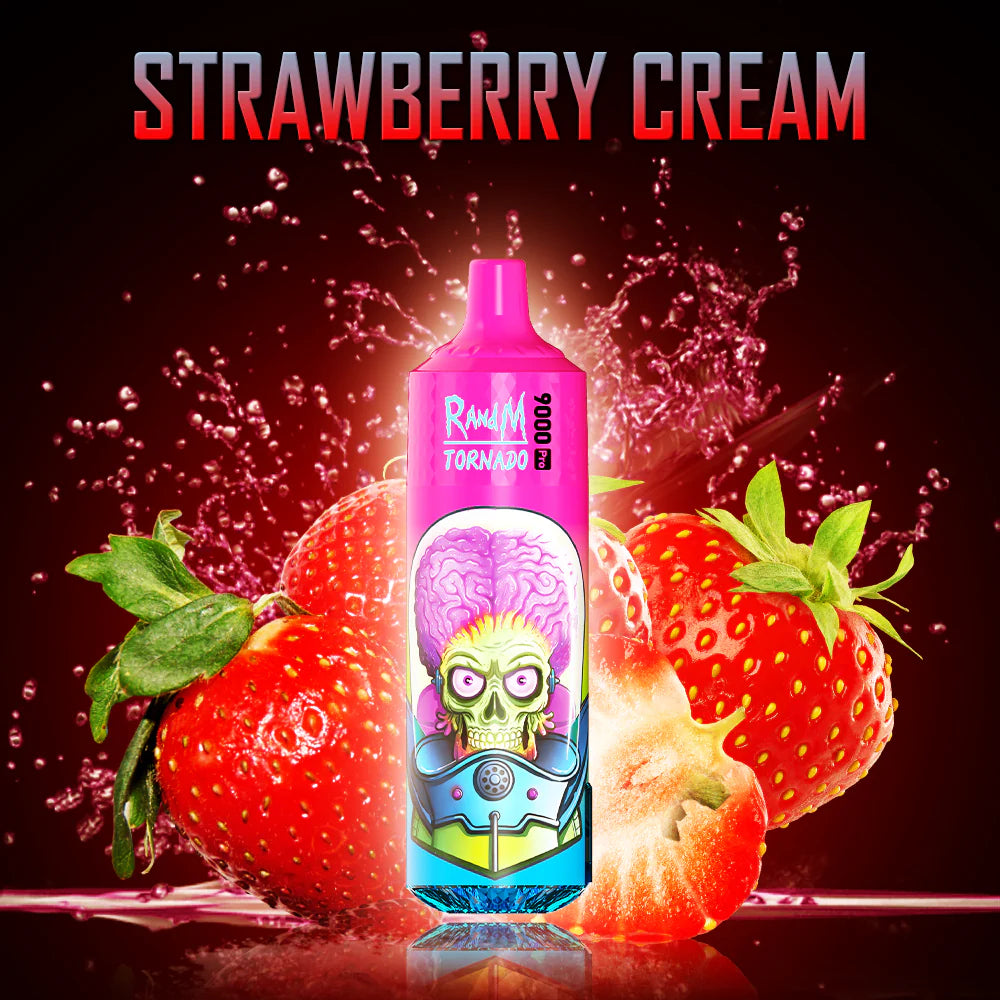 RANDM TORNADO 9000 PUFFS - Strawberry Cream JustDoVaping RANDM TORNADO 9000 PUFFS - Strawberry Cream JustDoVaping