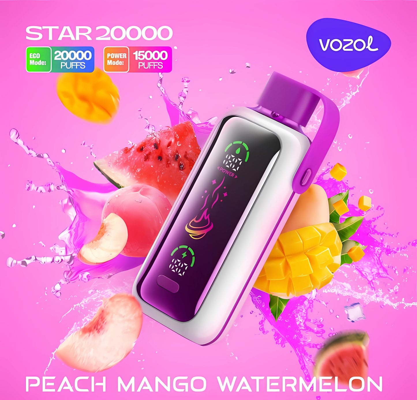 VOZOL STAR 20000 PUFFS - Peach Mango Watermelon