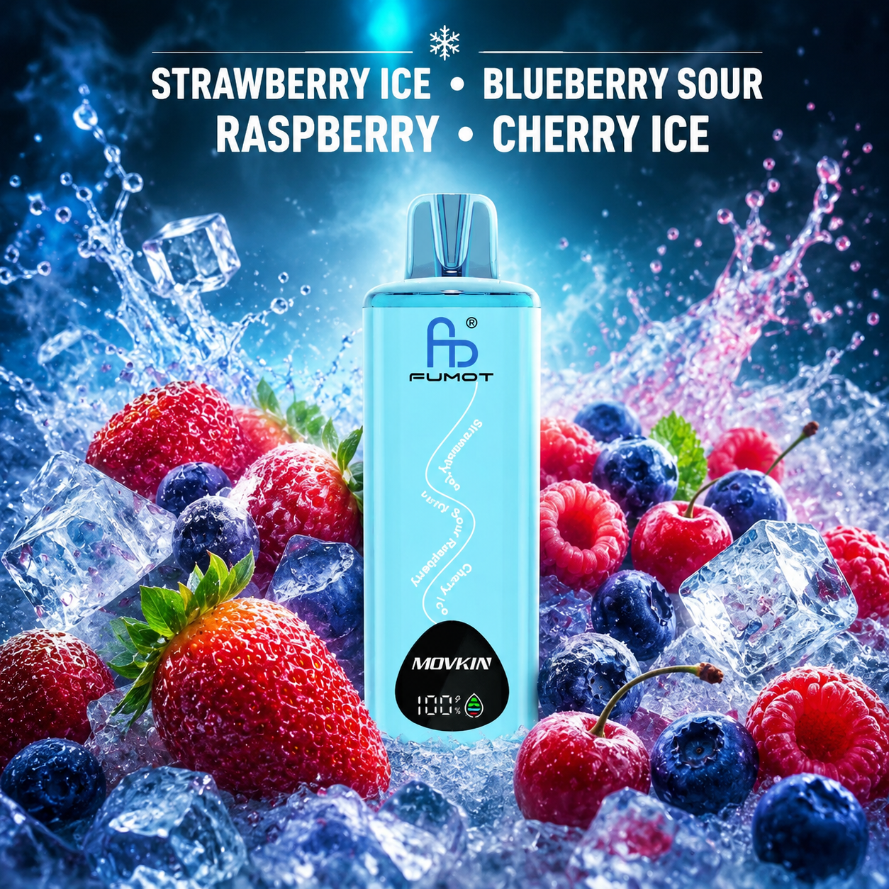 Fumot RandM Eco 3in1 24000 Puffs - Strawberry Ice - Blueberry Sour Raspberry - Cherry Ice