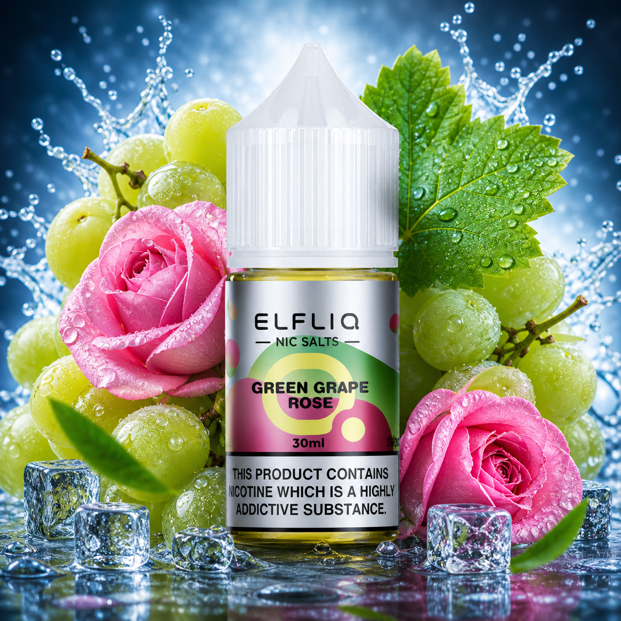 ELFLIQ by ELFBAR 30ML 50MG - Green Grape Rose