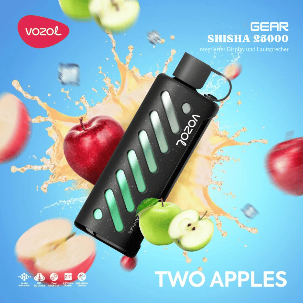 VOZOL GEAR SHISHA 25000 PUFFS - Two Apples JustDoVaping VOZOL GEAR SHISHA 25000 PUFFS - Two Apples JustDoVaping