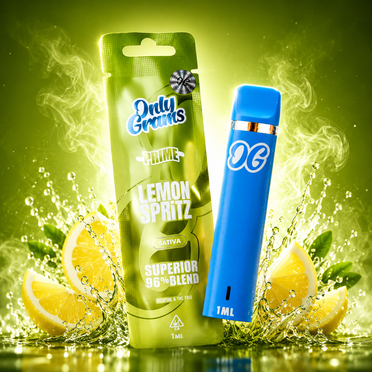 ONLYGRAMS SUPERIOR VAPE 96% 1ML - Lemon Spritz