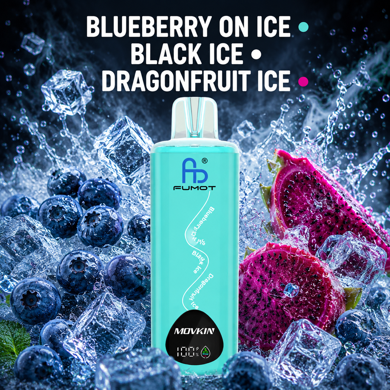 Fumot RandM Eco 3in1 24000 Puffs - Blueberry On Ice - Black Ice - Dragonfruit Ice