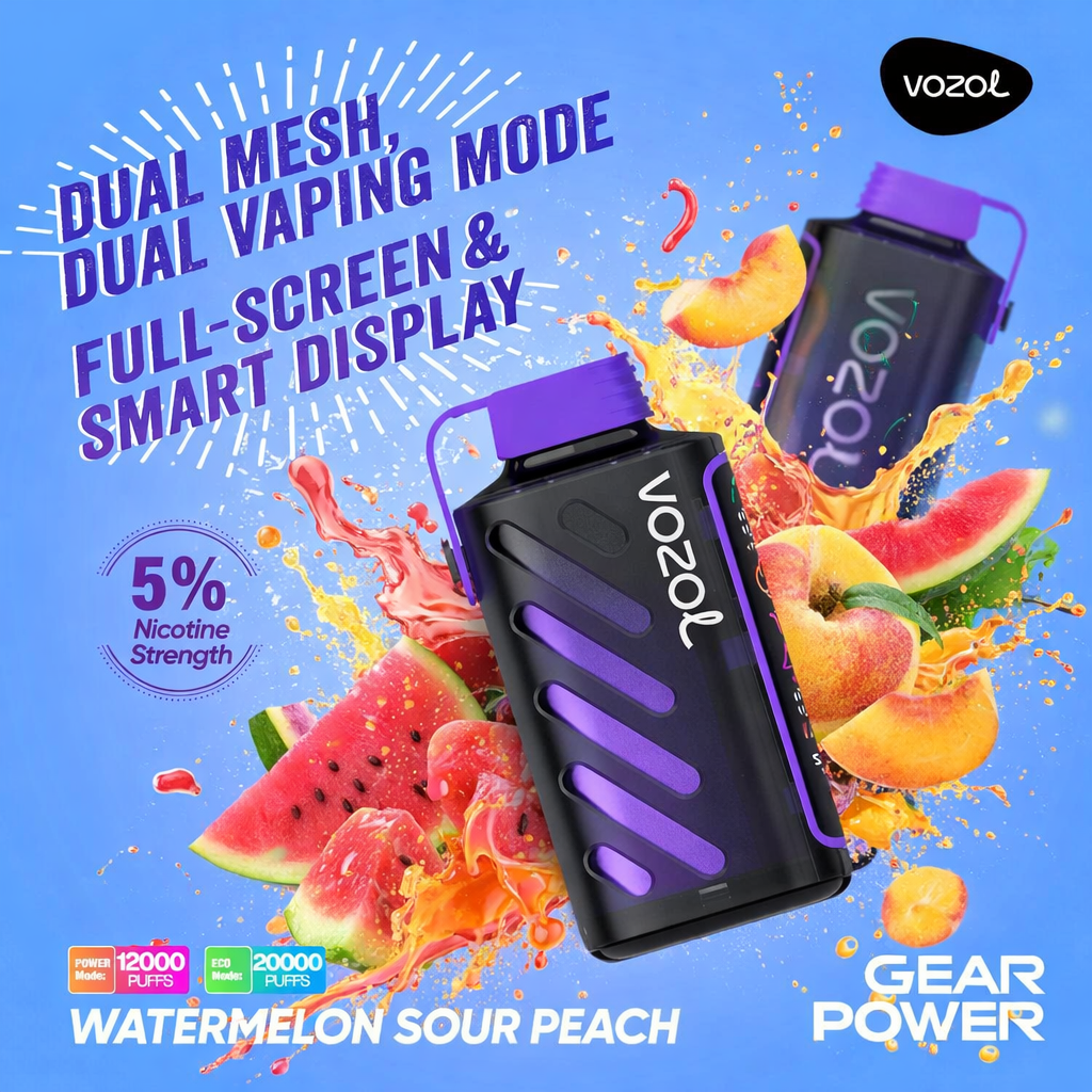 VOZOL GEAR POWER 20000 PUFFS - Watermelon Sour Peach