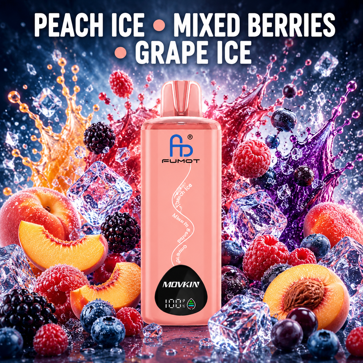 Fumot RandM Eco 3in1 24000 Puffs - Peach Ice - Mixed Berries - Grape Ice