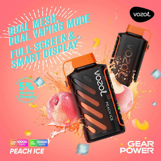 VOZOL GEAR POWER 20000 PUFFS - Peach Ice