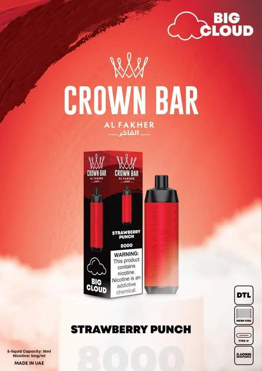 AL FAKHER CROWN BAR Strawberry Punch (8000 Puffs)