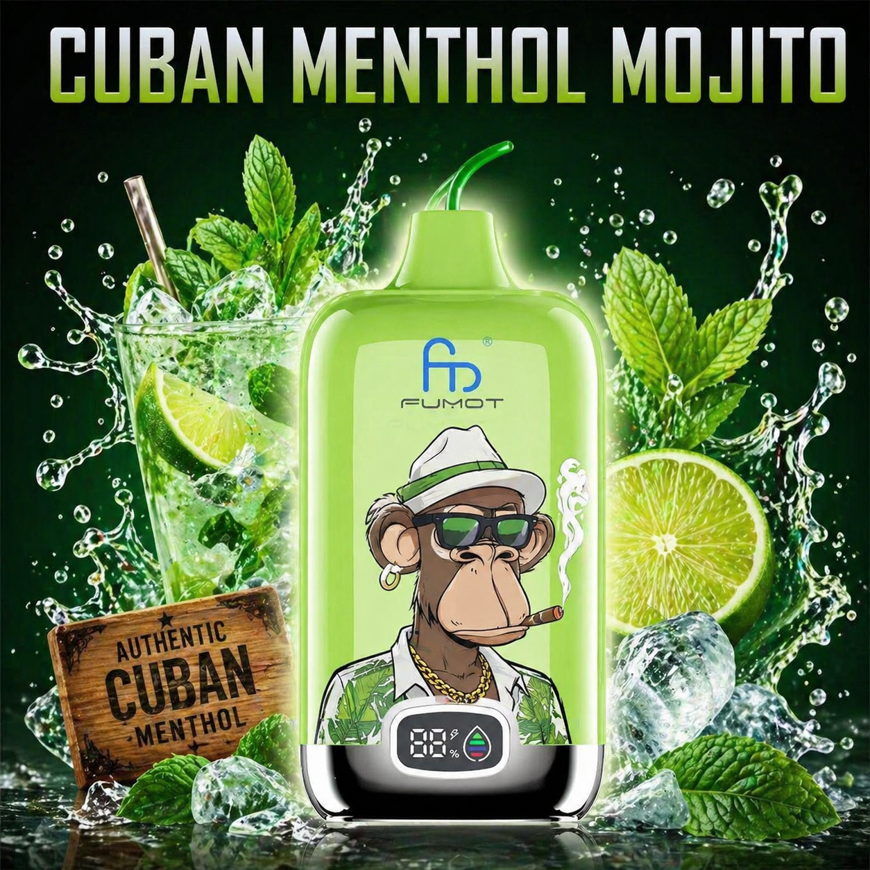 Fumot Digital Box 12000 Puffs Cuban Menthol Mojito