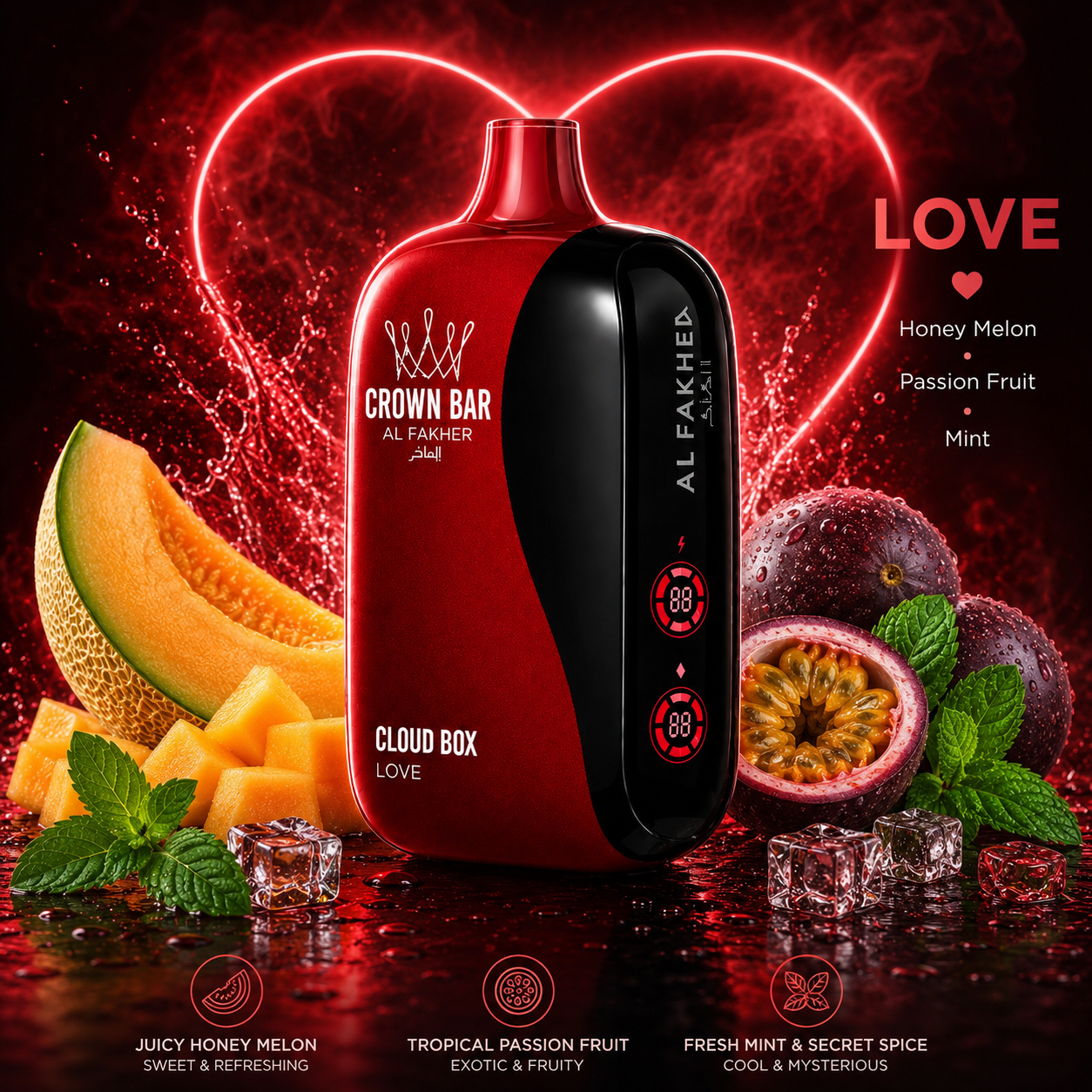Al Fakher Vape Cloud Box 12000 Puffs - Love
