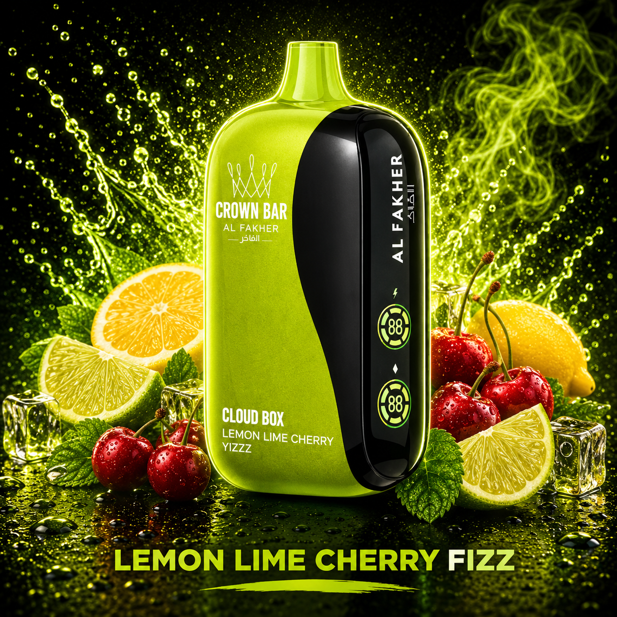 Al Fakher Vape Cloud Box 12000 Puffs - Lemon Lime Cherry Fizz