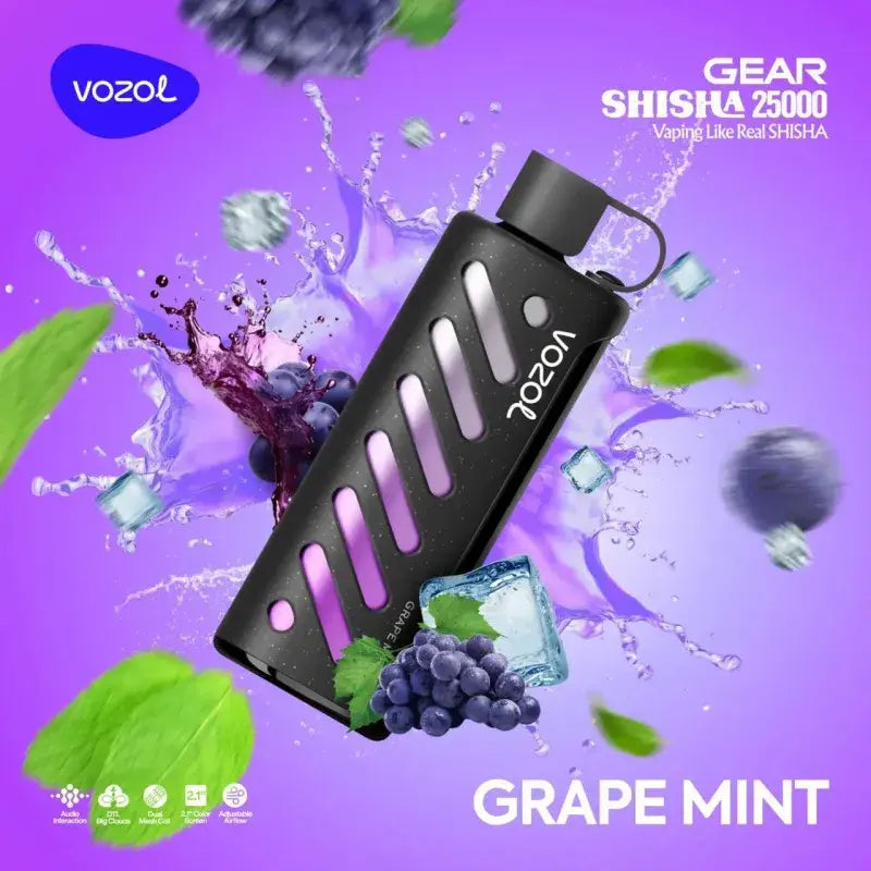 VOZOL GEAR SHISHA 25000 PUFFS - Grape Mint