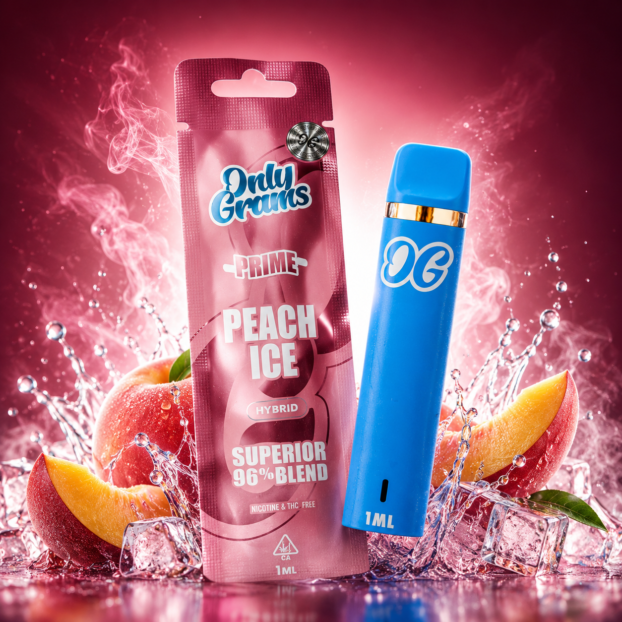 ONLYGRAMS SUPERIOR VAPE 96% 1ML - Peach Ice