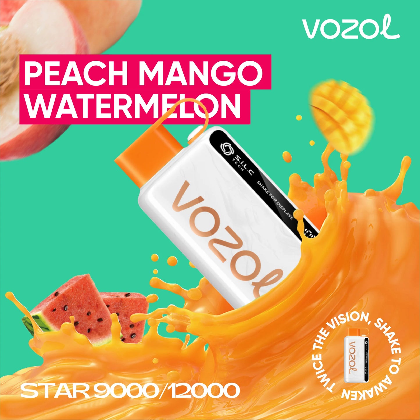 VOZOL STAR Peach Mango Watermelon (12000 Puffs)