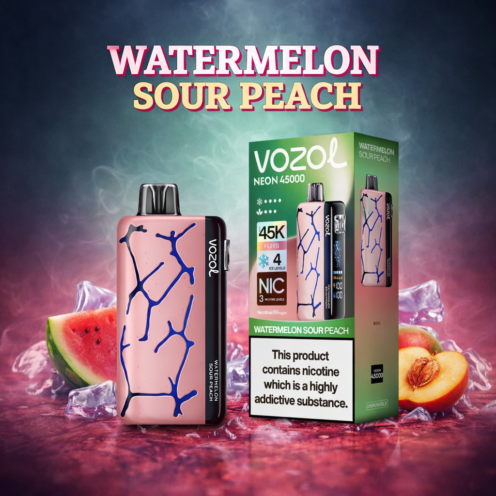 VOZOL NEON 45000 PUFFS - Watermelon Sour Peach