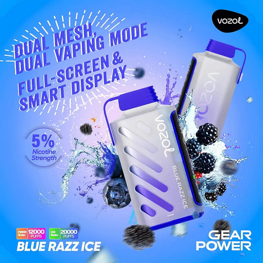 VOZOL GEAR POWER 20000 PUFFS - Blue Razz Ice