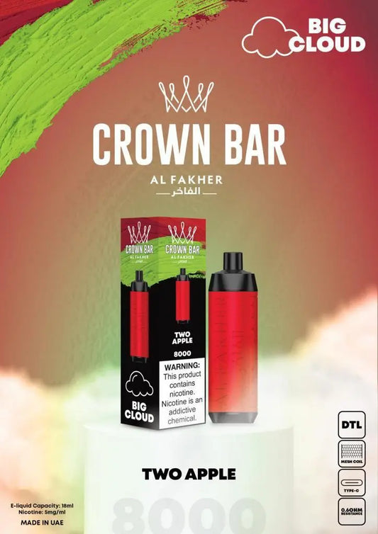 AL FAKHER CROWN BAR Two Apple (8000 Puffs)