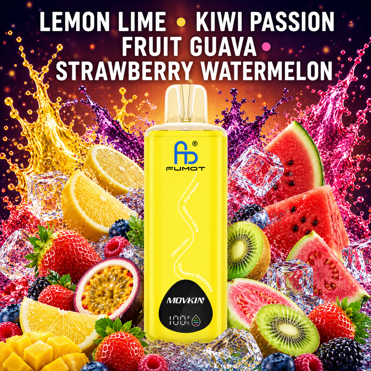 Fumot RandM Eco 3in1 24000 Puffs - Lemon Lime - Kiwi Passion Fruit Guava - Strawberry Watermelon