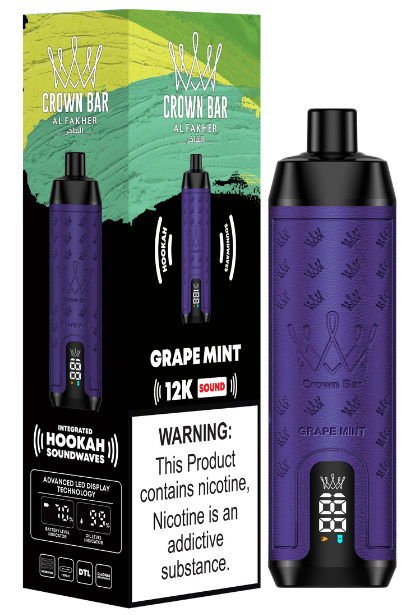 Al Fakher Crown Bar 12000 Puffs - Grape Mint