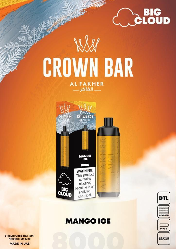 AL FAKHER CROWN BAR Mango Ice (8000 Puffs)